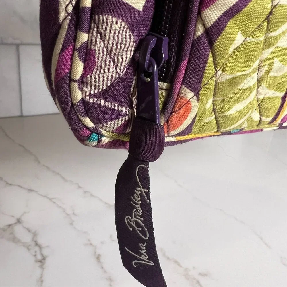 Vera Bradley Crossbody Bag Plum Crazy Pattern Quilted Purse Purple Floral Boho